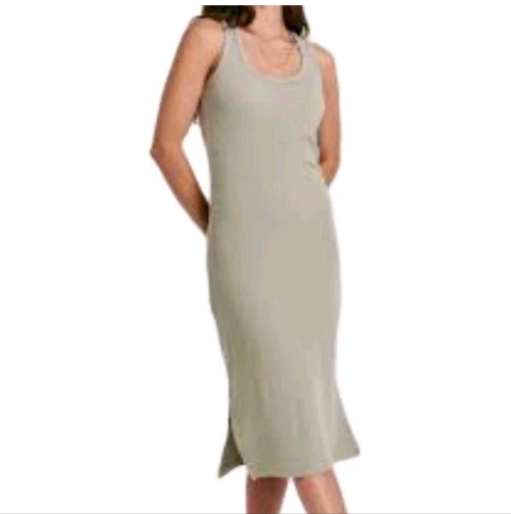 The Drop Britta Ribbed Maxi Dress Woman Plus 2X Sage Green Tank Minimalist Nwt